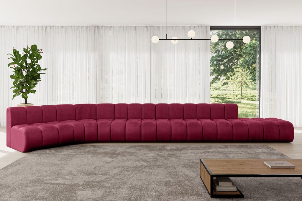 ALTDECOR Modulares Sofa Ecksofa in L-Form - Brilo-L3 - 562x174x70 cm Bordeauxrot - Corner modular Sofa Eckcouch Couch Wohnlandschaft Cauchsofa Bode...