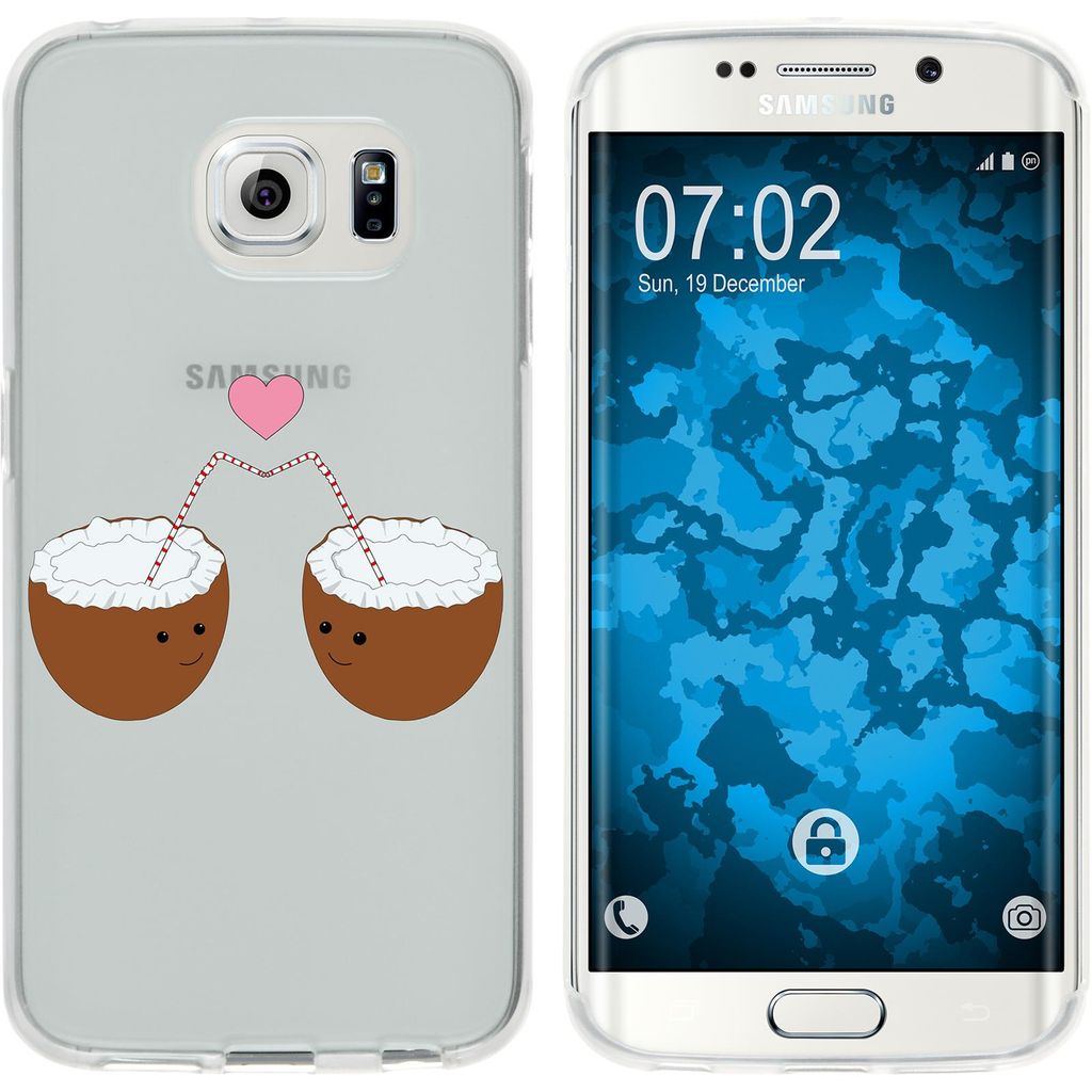 PhoneNatic Case kompatibel mit Samsung Galaxy S6 Edge Silikon-Hülle Sommer Coconuts M3
