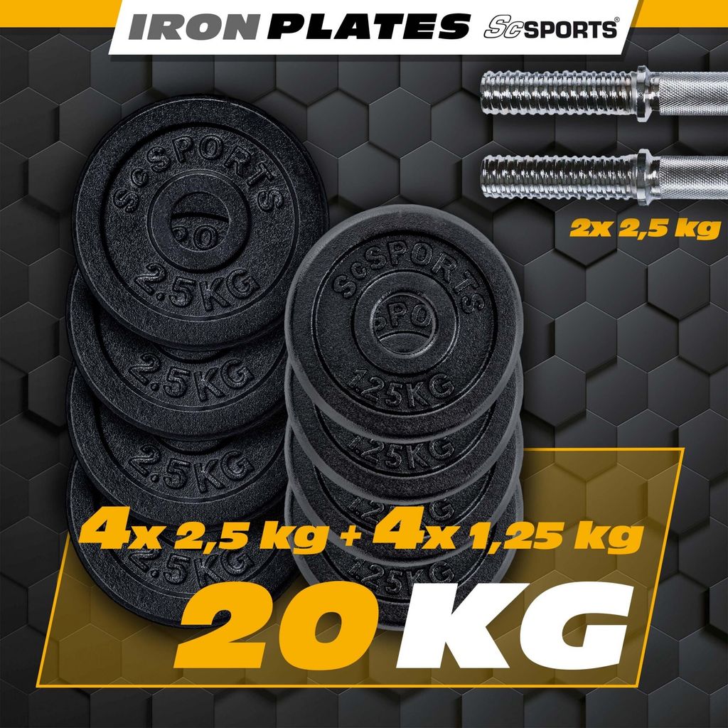 ScSPORTS® Kurzhanteln - 2er Set, 20 kg, 2 Produktbild 2
