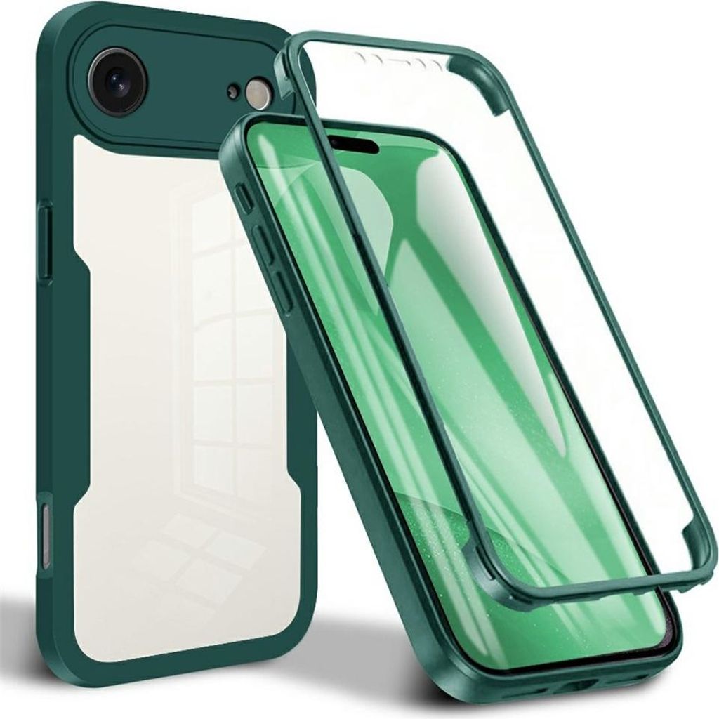 Hülle für Apple iPhone Air - Phonesta Slim Protect 360 Case mit Displayschutzfolie - Grün