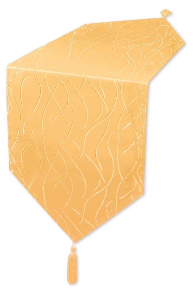 Tischläufer gelb 30x160 cm Damast Streifen Tischband modern Tischdecke Mitteldecke