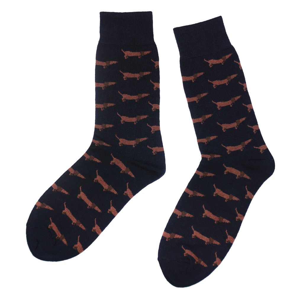 Damen Socken aus Baumwolle Party Animals Marine Dackel Größe 35-38