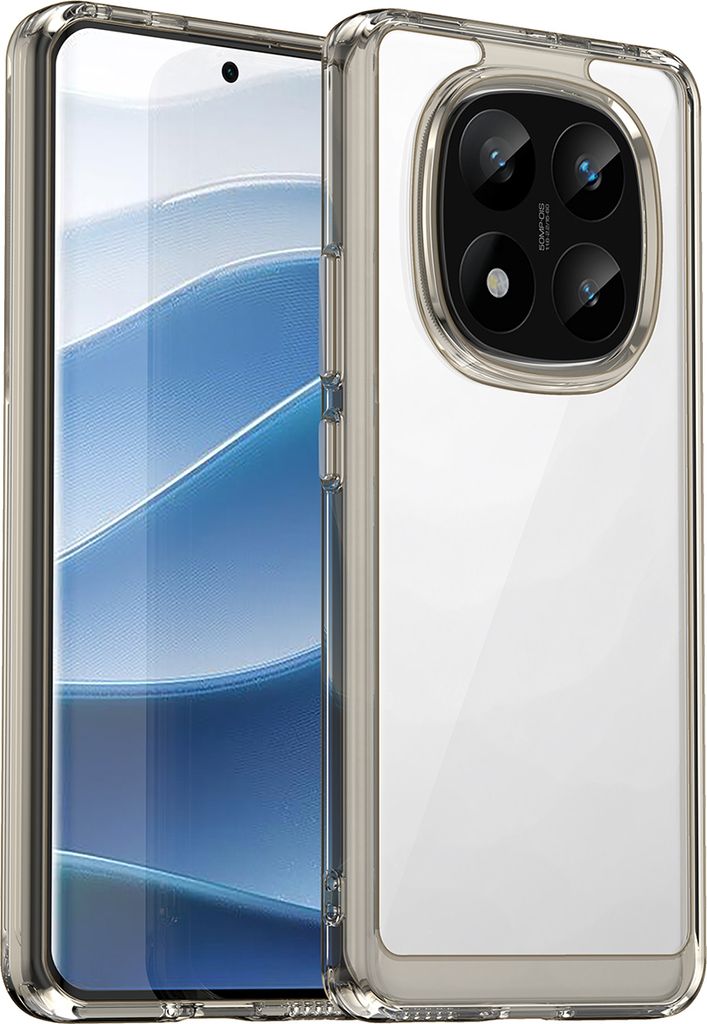 Schutzhülle für Xiaomi Redmi Note 14 Pro+ 5G Klar Rückseite Stoßfeste TPU Silikon Bumper Hülle Grau