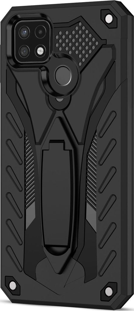 Mobigear Armor Stand Realme C21Y Hülle Hardcase Backcover Stoßfest mit Ständer - Schwarz