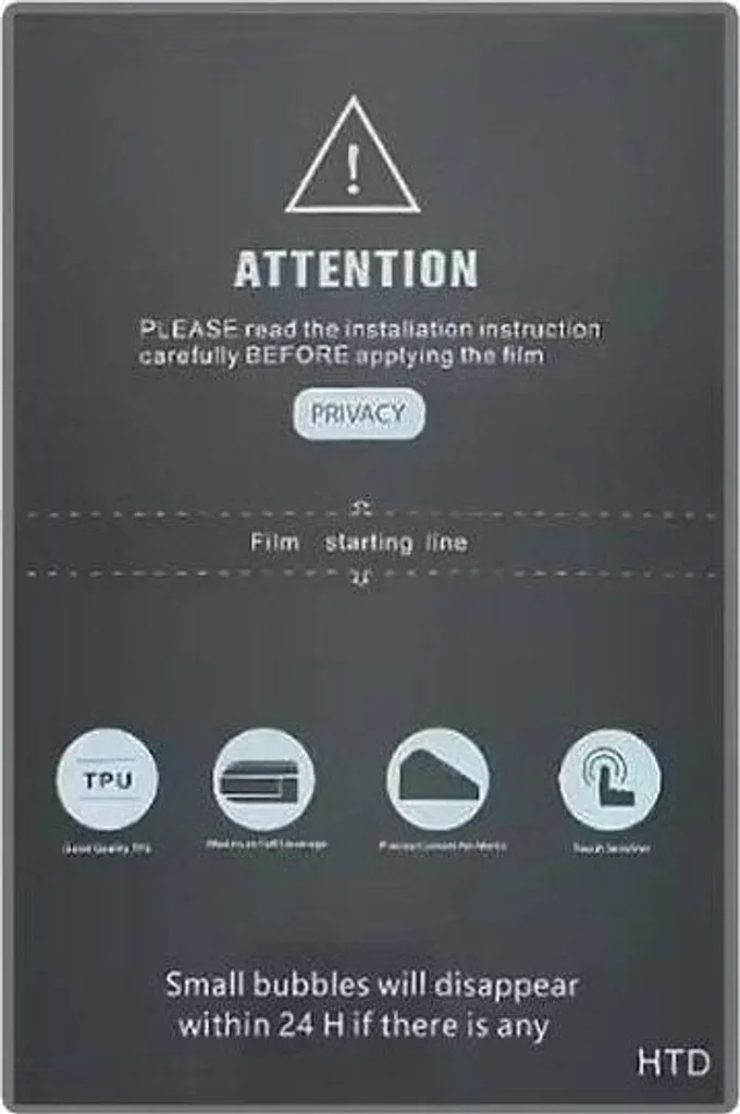 Film Hydrogel Anti-Espion 180x120 mm - Lot de 50 Protections Flexibles