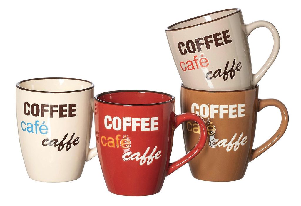 Ritzenhoff & Breker Kaffeebecher Coffee Talk, 0,39 L aus Keramik, spülmaschinengeeignet, mit Nachbildung (H)110,