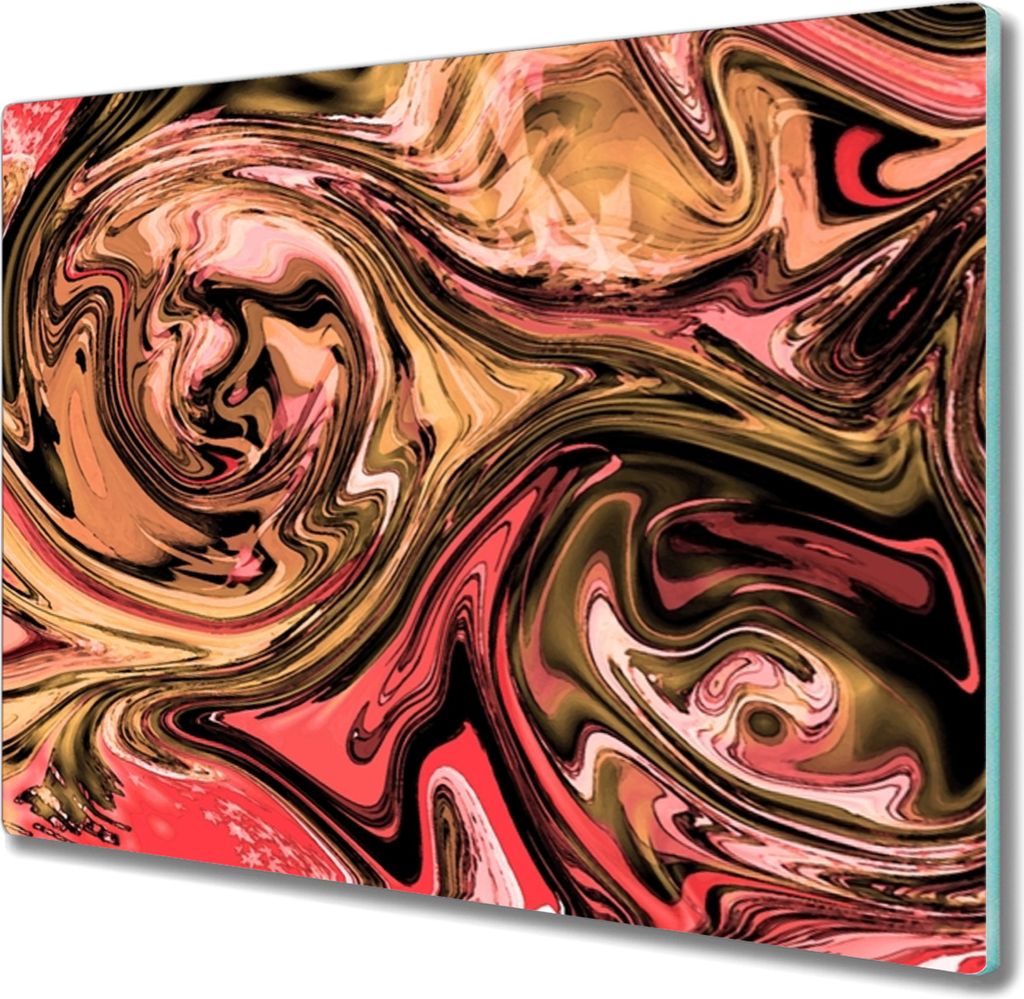 Coloray Schneidebrett Herdabdeckplatte 60x52 cm Kochplattenabdeckung Küchenbrett Hackbrett - Gold Abstraktion