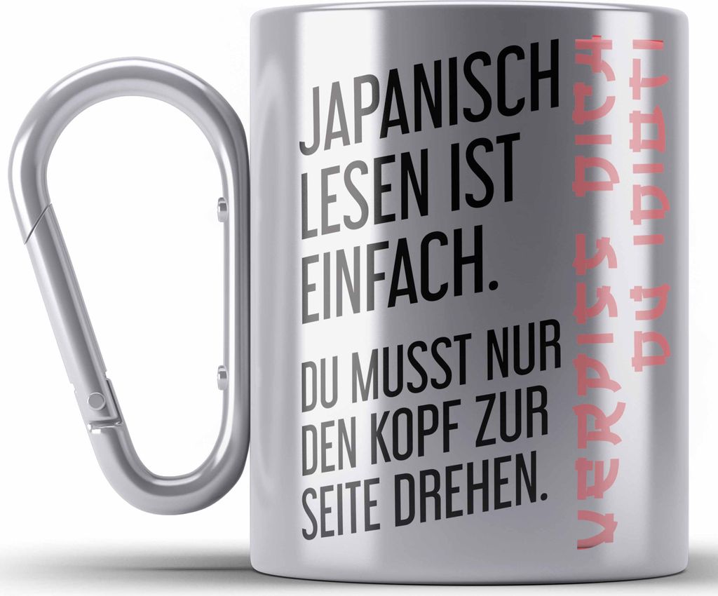 Trendation - Japanisch Lesen Ist Einfach Edelstahl Tasse Produktbild 