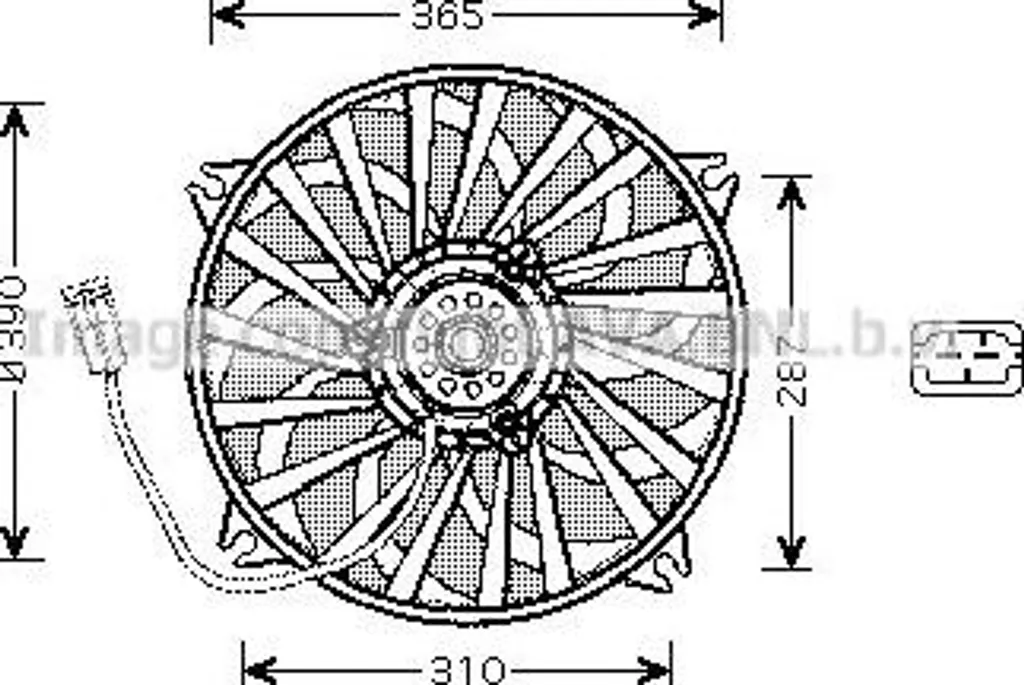 Ventilateur de radiateur AVA PE7535 OE 1253F0 pour C4 et Peugeot 307