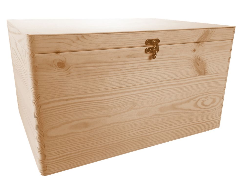 große Holz-Kassette Linde unbehandelt rechteckige Holzbox Aufbewahrungsbox 