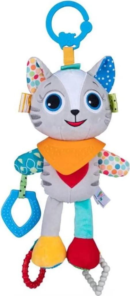 Jouet de poussette pour occuper bébé en voiture Lenny le chat gris BB