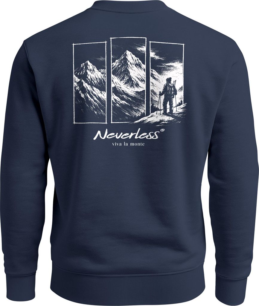 Sweatshirt Herren Pullover Outdoor Berge Backprint Nature Grafik Fashion Streetwear Männer Neverless