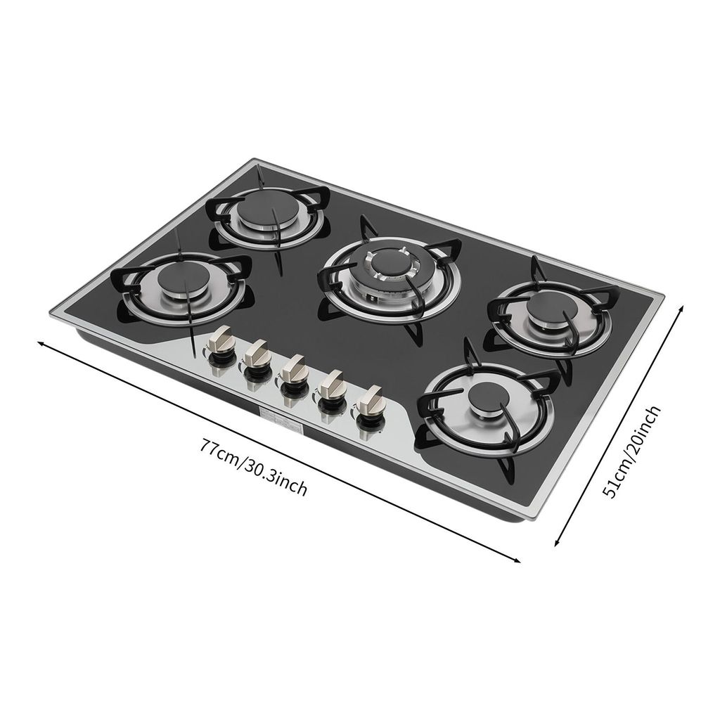 30.3" Cuisinière à gaz 5 feux, encastrable, GPL/NG Gas Image du produit 