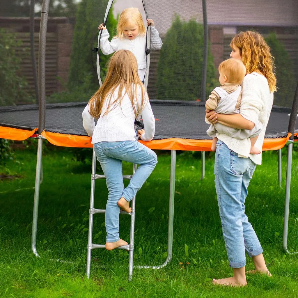 Échelle de trampoline 96 cm avec marches plates robustes et stables - 3