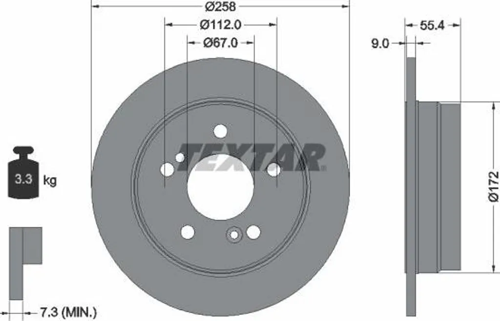Disque de frein avant haute performance Textar F3501110 pour berlines