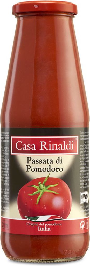 Casa Rinaldi pasteurisierte Tomaten in der Glasflasche 690g