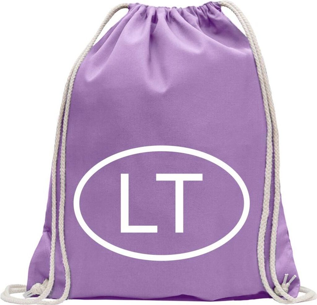Kiwistar - Turnbeutel - lavendel - Litauen LT - Fun Rucksack Sport Beutel Gymsack Baumwolle mit Ziehgurt