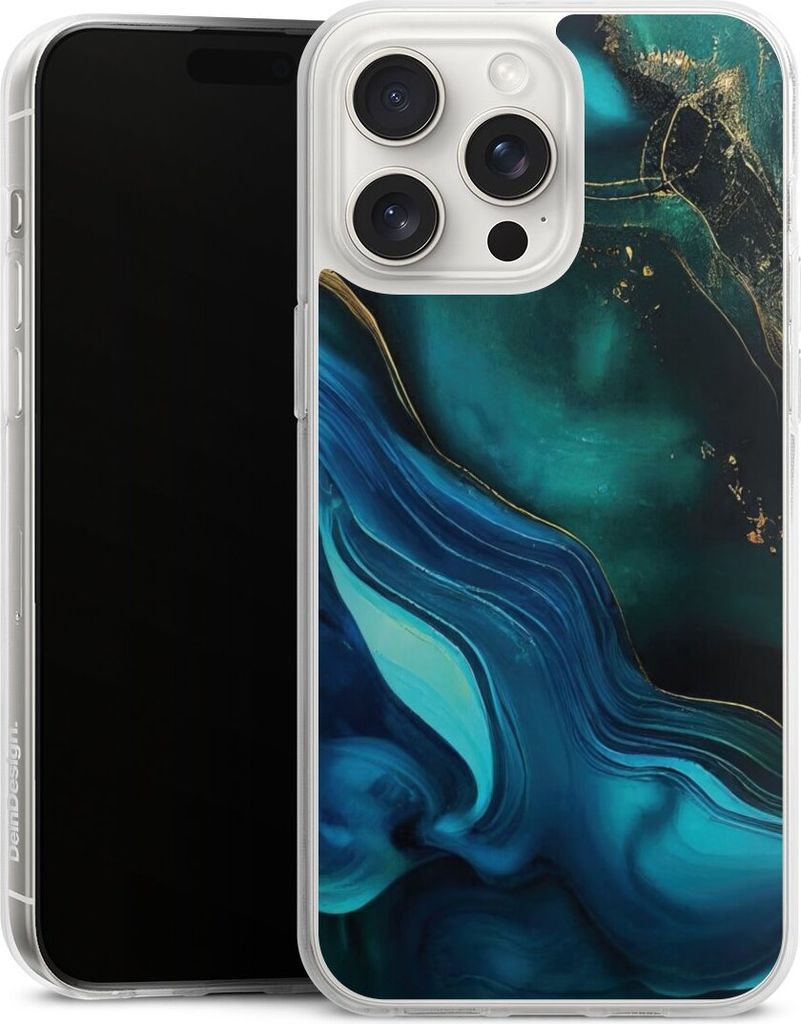 DeinDesign Handyhülle für Apple iPhone 15 Pro Max Silikon Hülle Case Smartphone Schutzhülle Art Farbverlauf Marmor