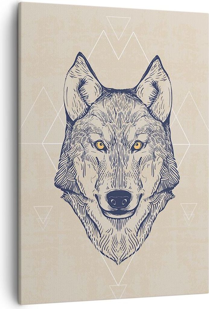 Bild auf Leinwand - Leinwandbild - Einteilig - Husky Hund Portrait Plakat - 50x70cm - Wand Bild - Wanddeko - Wandbilder - Leinwanddruck - Wanddekor...