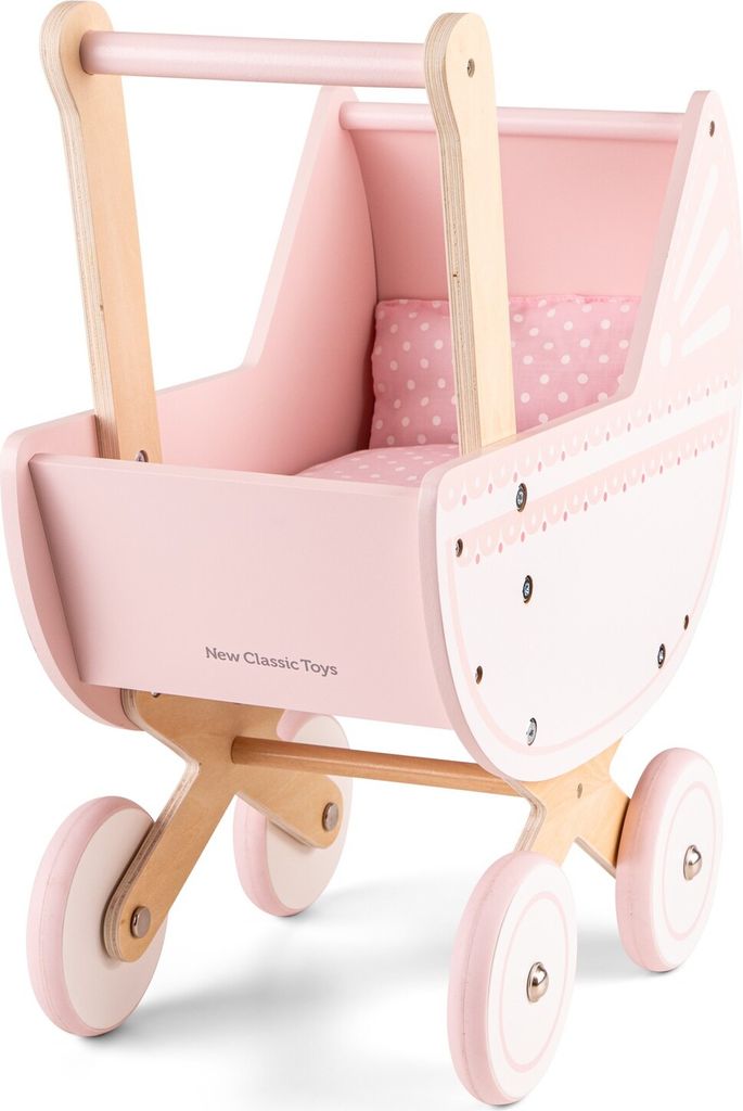 New Classic Toys - Poppenwagen Rosa met beddengoed - Puppenwagen ab 3 Jahren