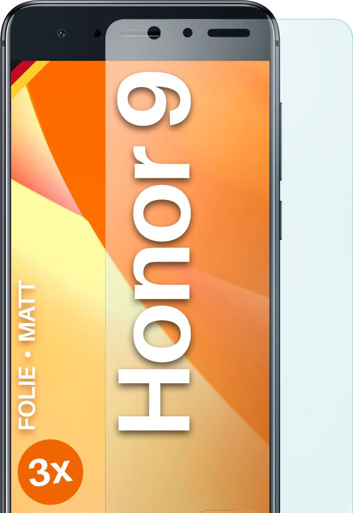 moex 3x Schutzfolie kompatibel mit Huawei Honor 9 - Displayschutzfolie Anti Reflex Folie, Matt