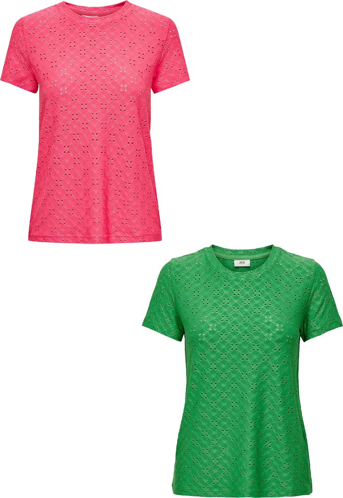 JDY Shirt 2er-Set Kurzarm Rundhals T-Shirt Größe: XS