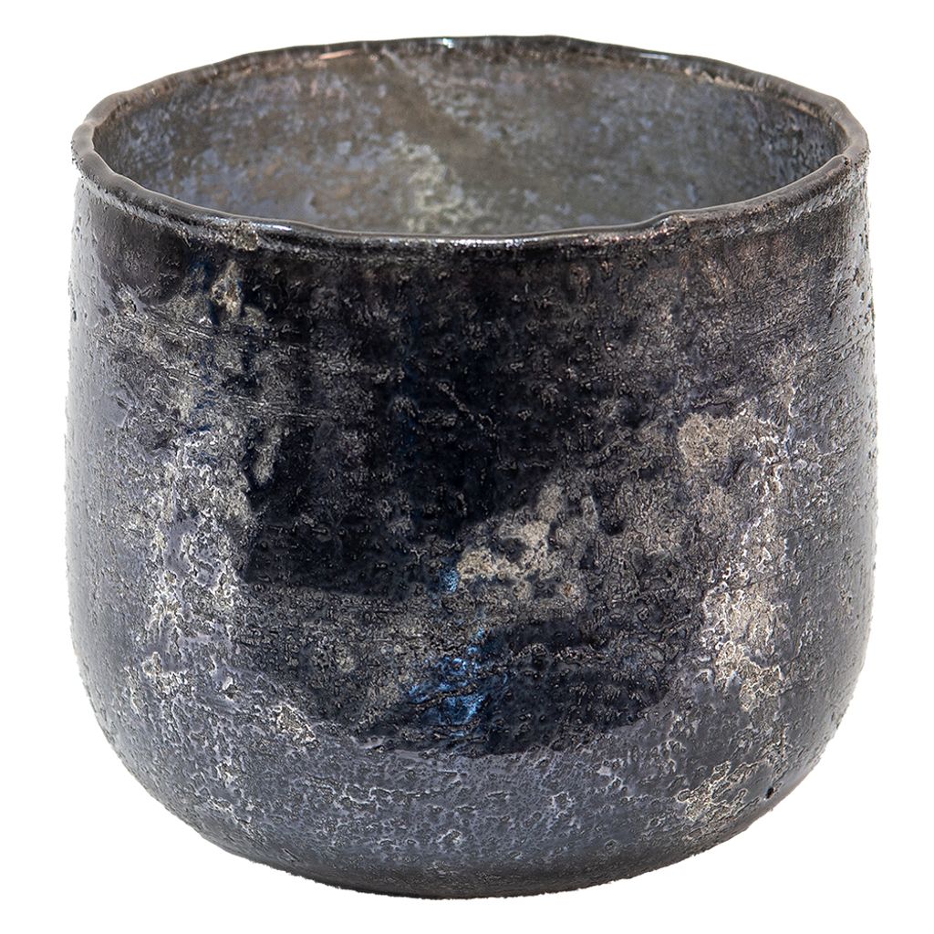 Clayre & Eef Teelichthalter Ø 13x12 cm Grau Glas