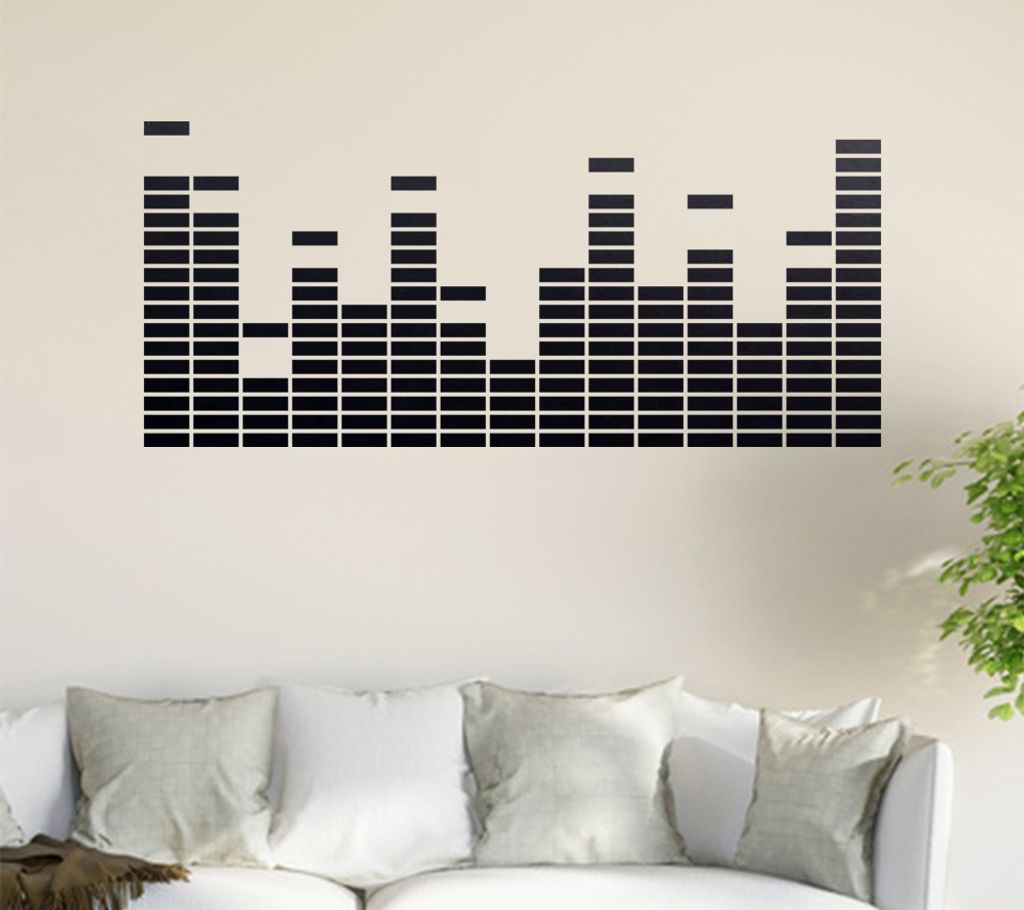 Equalizer - EQ Wandtattoo in 6 Größen - Wandaufkleber Wall Sticker - Dekoration, Küche, Wohnzimmer, Schlafzimmer, Badezimmer