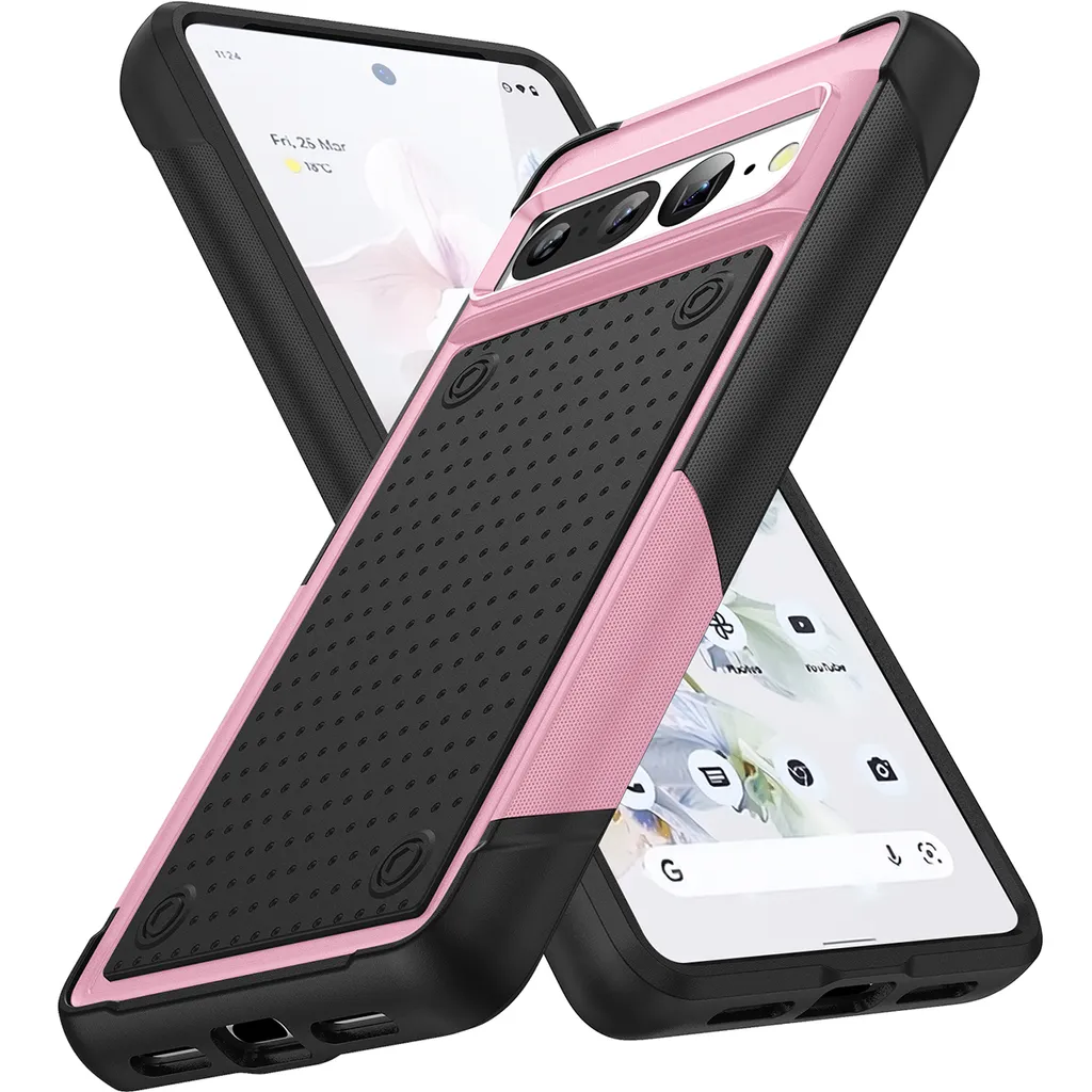 Custodia Rugged Pixel 7 Pro | Outdoor Rosa Nero Grado Militare 2in1