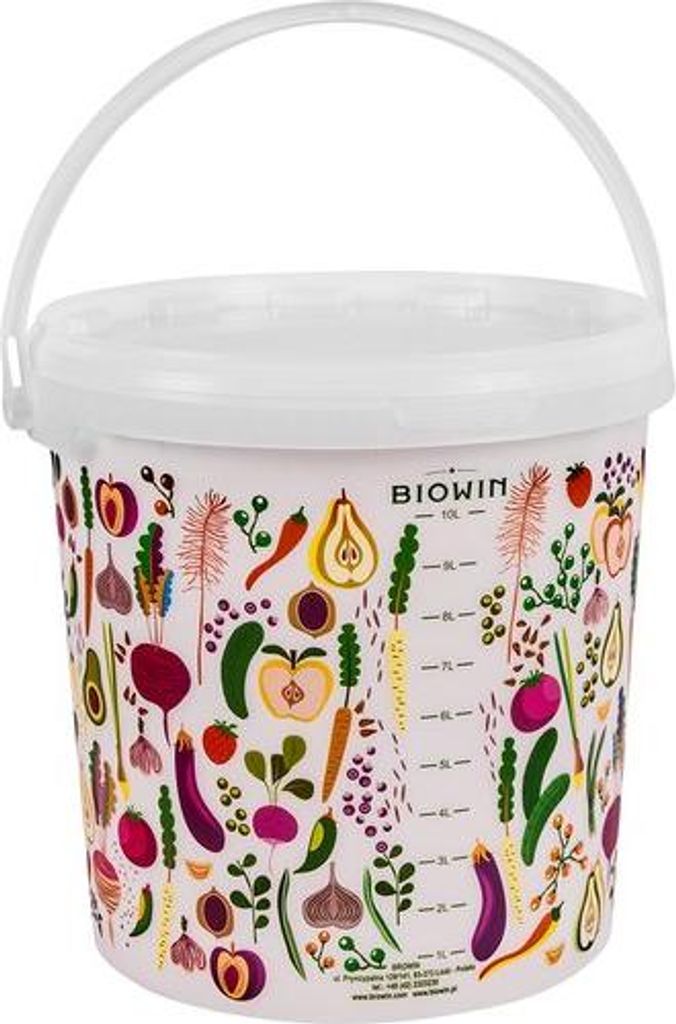 Seau alimentaire Browin avec couvercle, 10 litres, motif Image du produit 