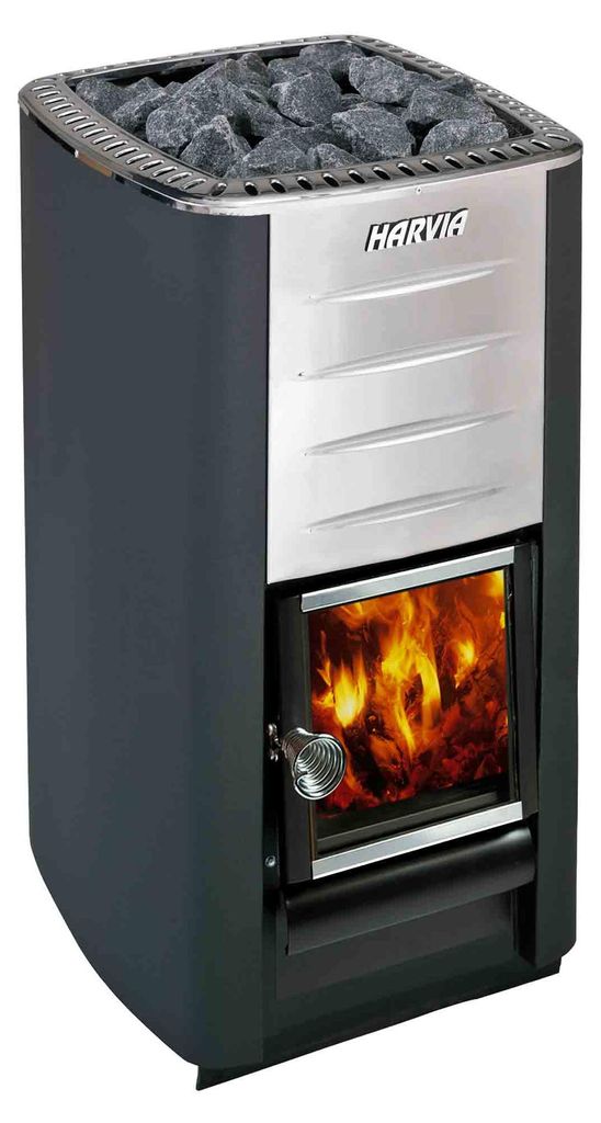 Harvia Holz-Saunaofen M3 für 6-13 m³ Sauna, 30 kg Steine, mit Glastür