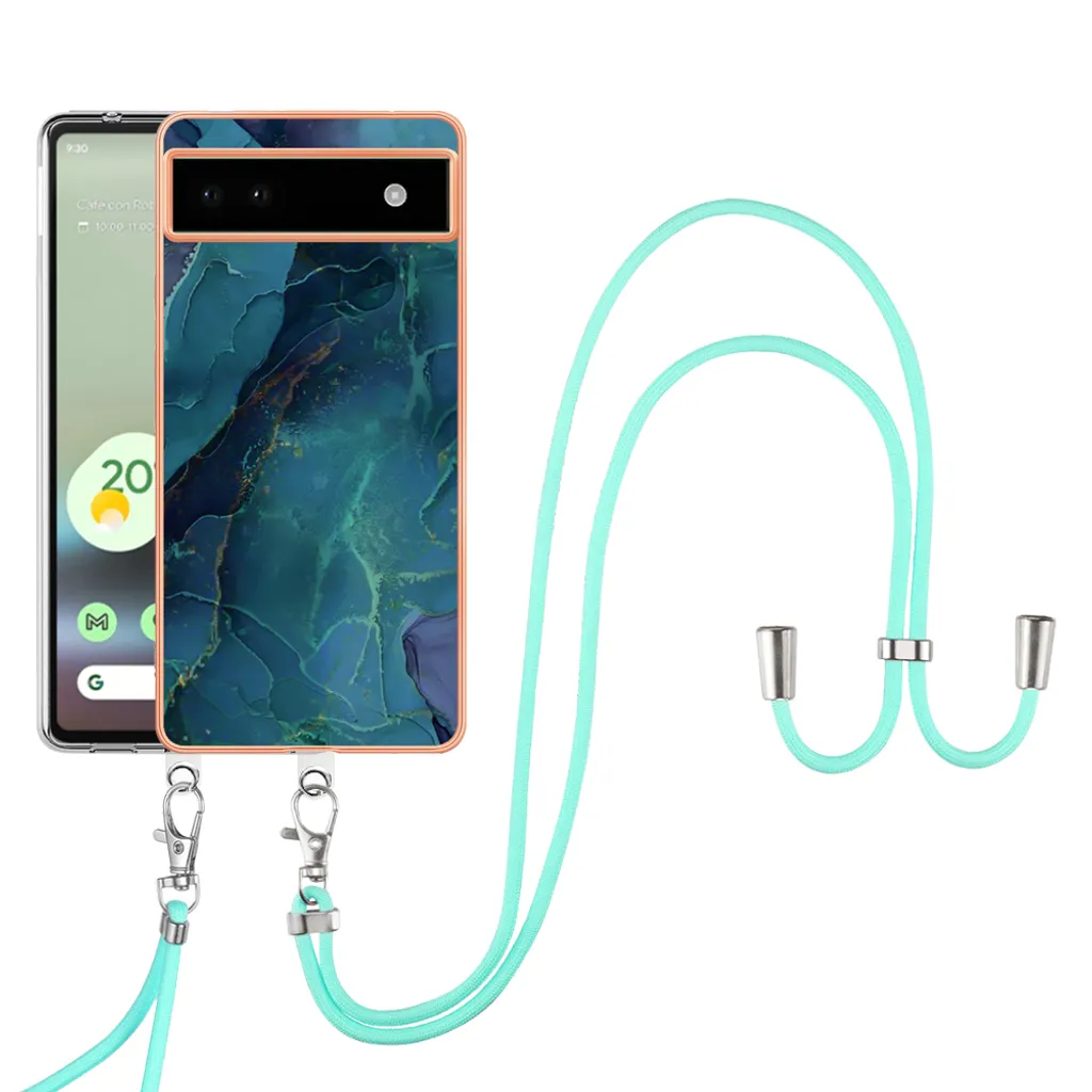 Cover Verde Pixel 6A con Cordino | Custodia TPU Design Elegante