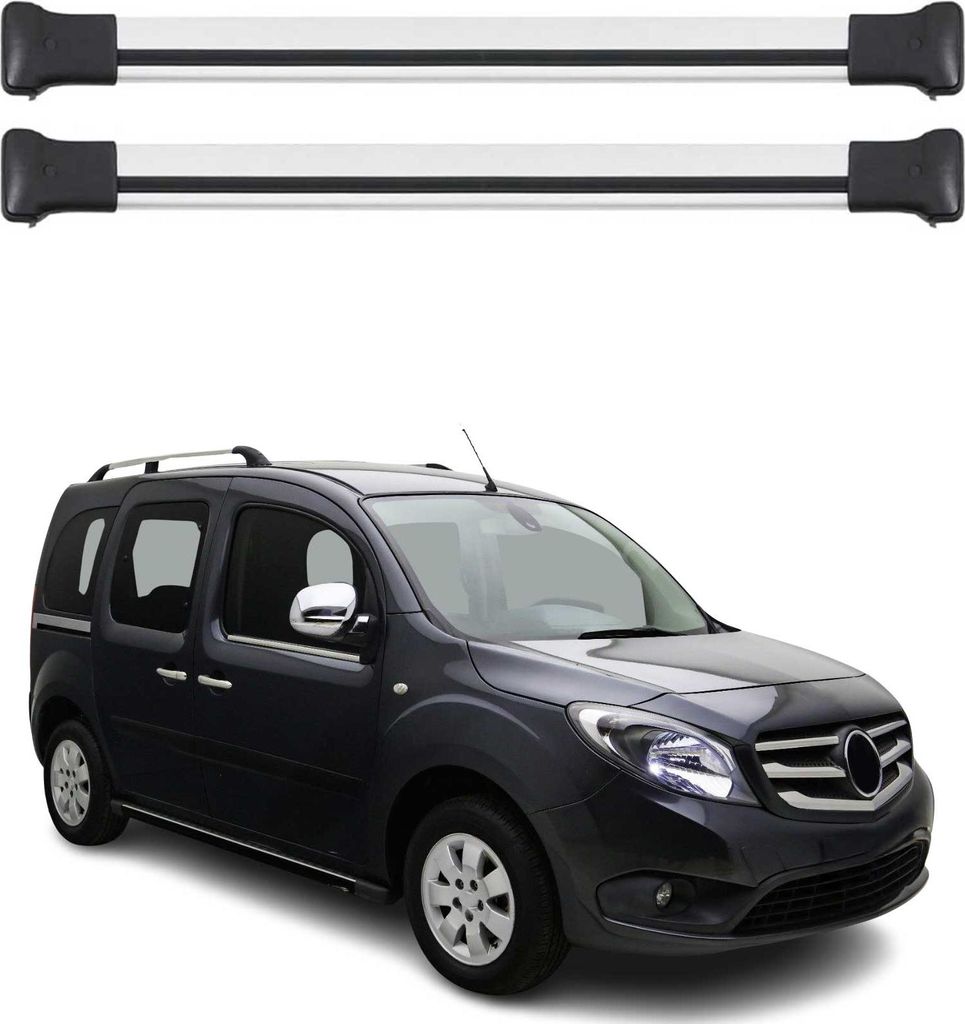 Dachträger Grundtäger für Mercedes Citan W415 2012-2021 75kg Alu Grau 2 tlg