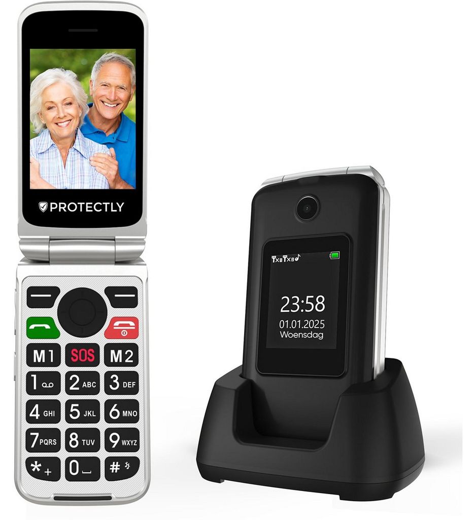 Protectly® klappbares Seniorenhandy 4G – SOS-Taste, große Produktbild 