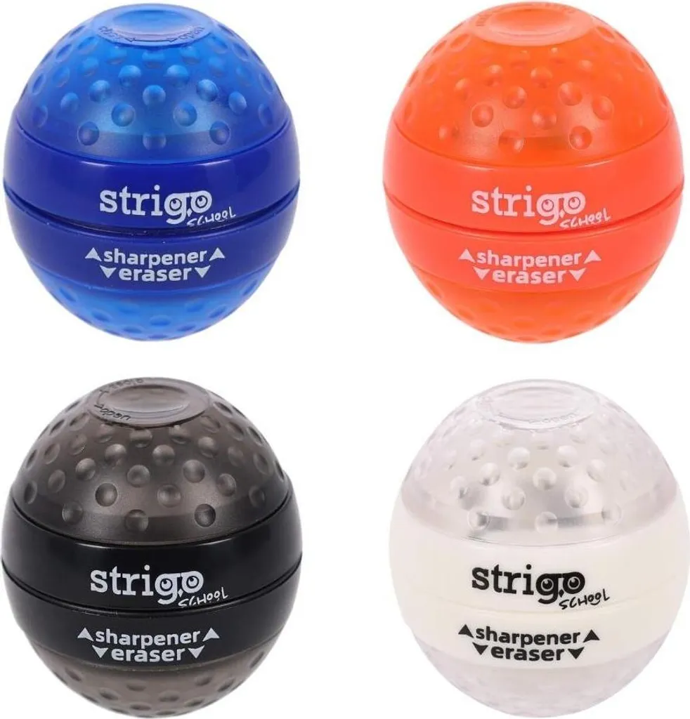 Aiguisoir double épaisseur Boule STRIGO - Taille-crayon 24 pièces