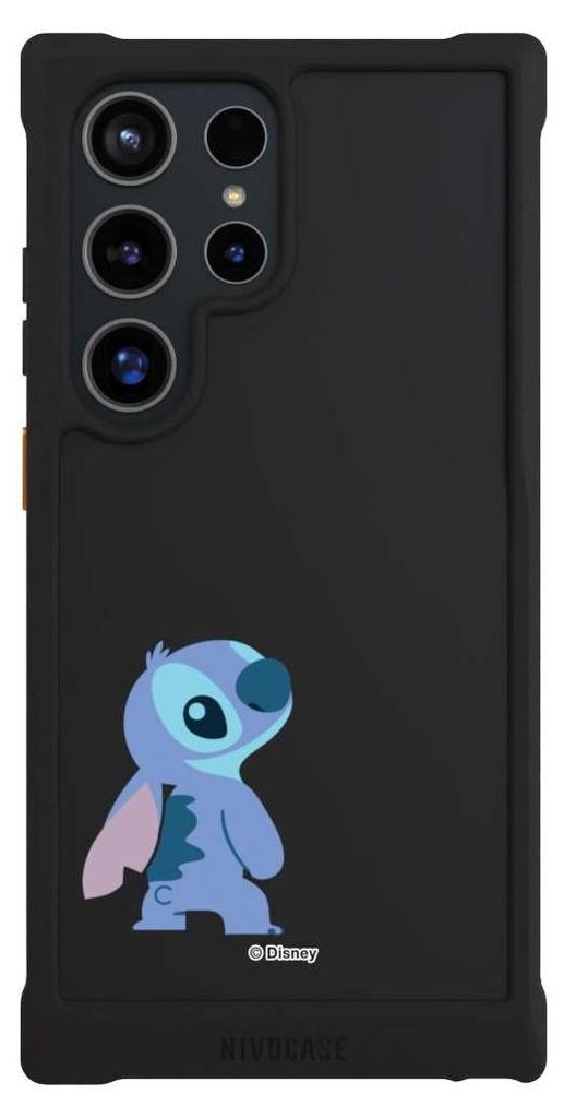 NIVOCASE Hülle für Samsung Galaxy S24 Ultra Stoßfeste Handyhülle NIVOmax Case Schwarz Disney Fanartikel Lilo & Stitch
