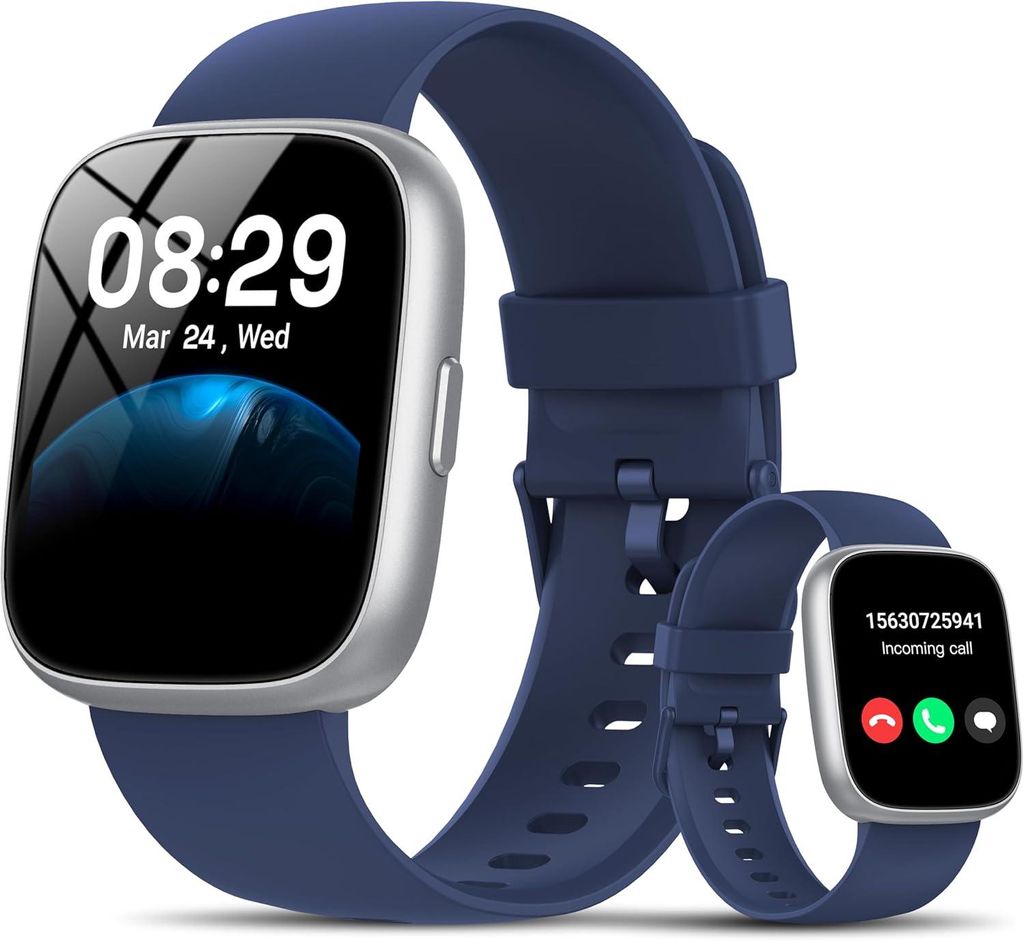 Cillso 1.83'' HD Smartwatch mit Bluetooth Anrufen, Alexa, 100+ Sportmodi, Herzfrequenz & Schlafmonitor, IP68 Fitnessuhr für Android iOS Geräte smart