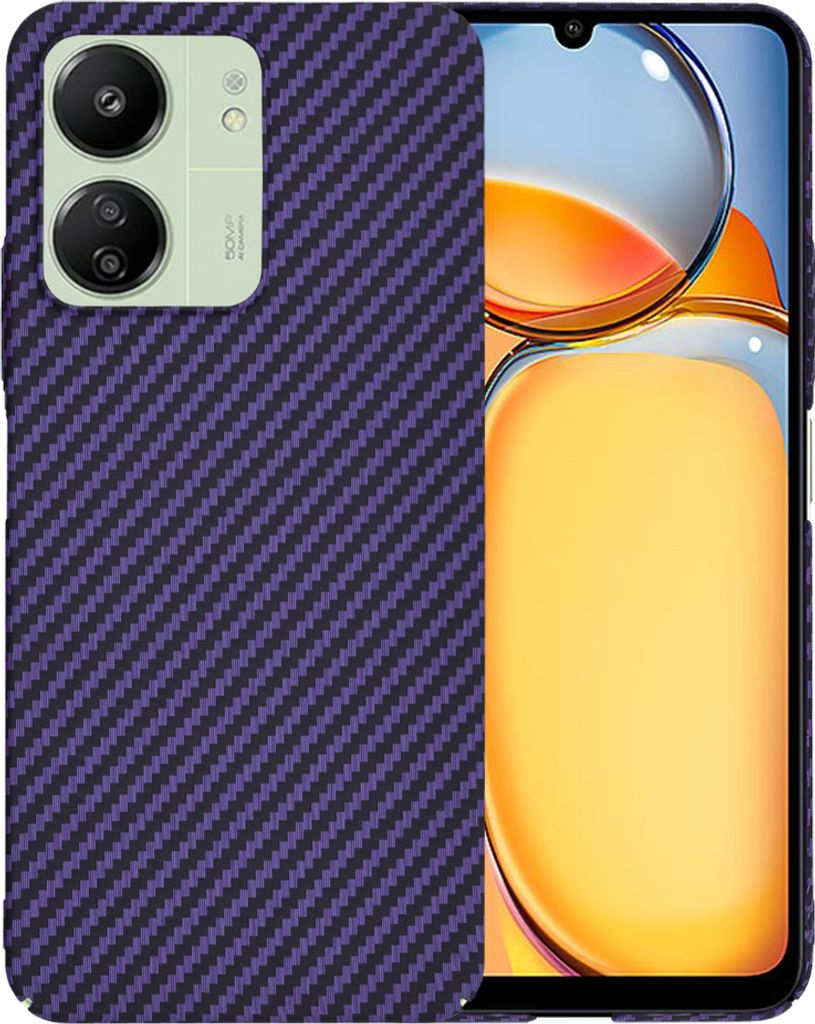 Techsuit Carbonite FiberShell Back Cover Hülle für Xiaomi Redmi 13C 4G/5G / Xiaomi Poco C65 - Lila
