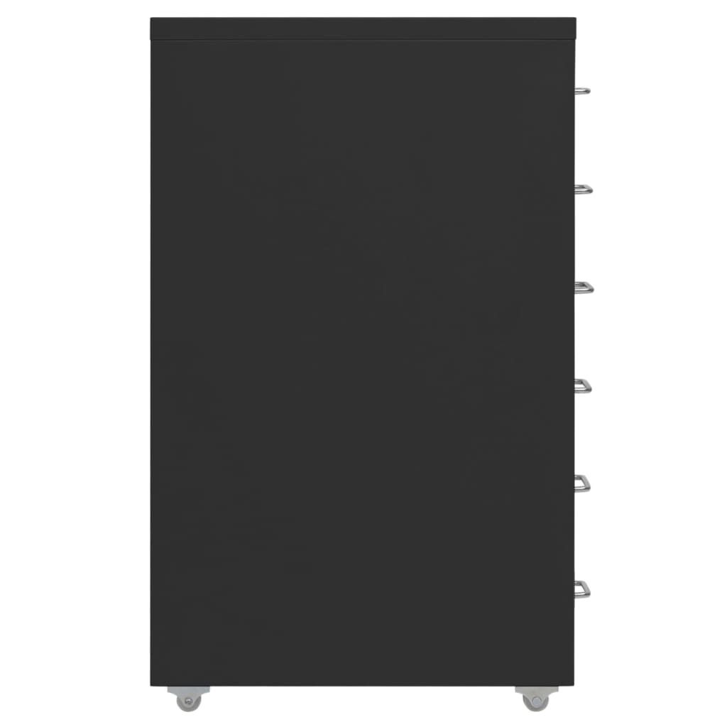 vidaXL Skriňa na dokumenty s kolieskami čierna 28x41x69 cm Obrázok produktu 