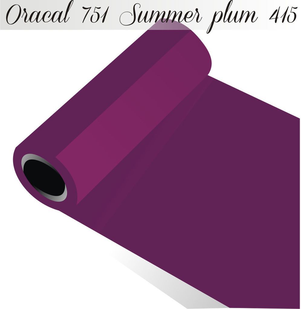 Oracal 751 - Orafol Folie 5m (Laufmeter) freie Farbwahl 118 glänzende Farben - glanz in 4 Größen, 100 cm Folienhöhe summer plum - 415