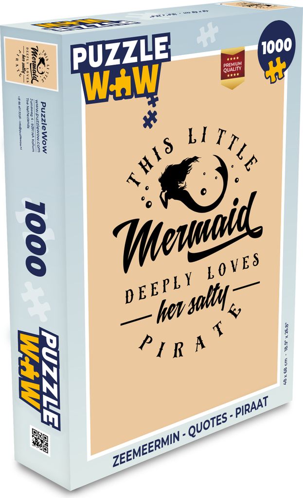 MuchoWow Puzzle 1000 Teile Meerjungfrau - Zitate - Pirat - Spielzeug - Alt und Jung - Spiele - Puzzeln