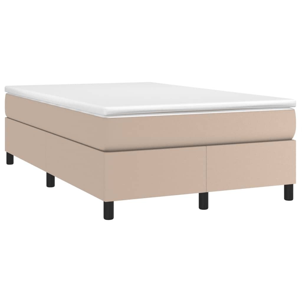Design Boxspringbett Matratze Cappuccino-Braun 120x190 cm Kunstleder, Klassische Betten 2024 Neu