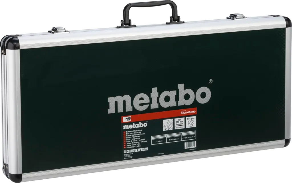 Coffret forets et burins SDS-max Metabo SP 7 pièces en acier renforcé - 3