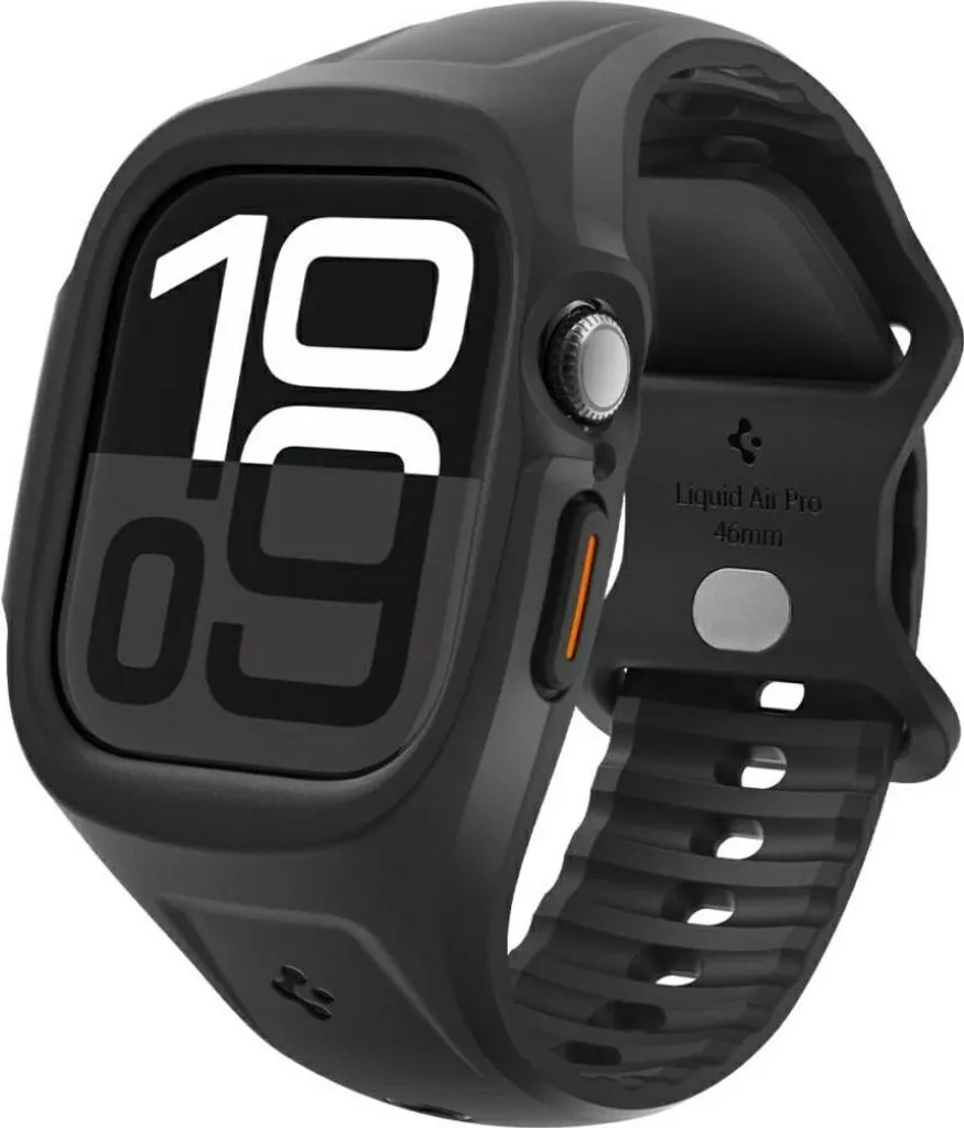 Coque Sport pour Apple Watch 10 46mm - Spigen Liquid Air Pro Noir