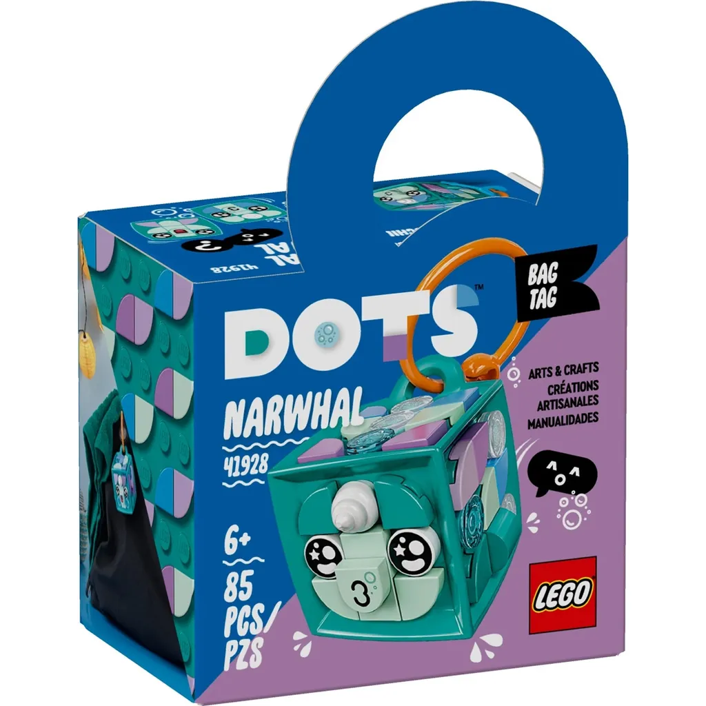 LEGO Dots 41928 Kit de Décoration Narval avec Tuiles Bleues et Pastels