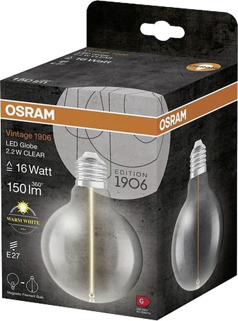 OSRAM LED Filament Globe 95 16 2,2W/827 FIL MAG E27 351658 4099854049910