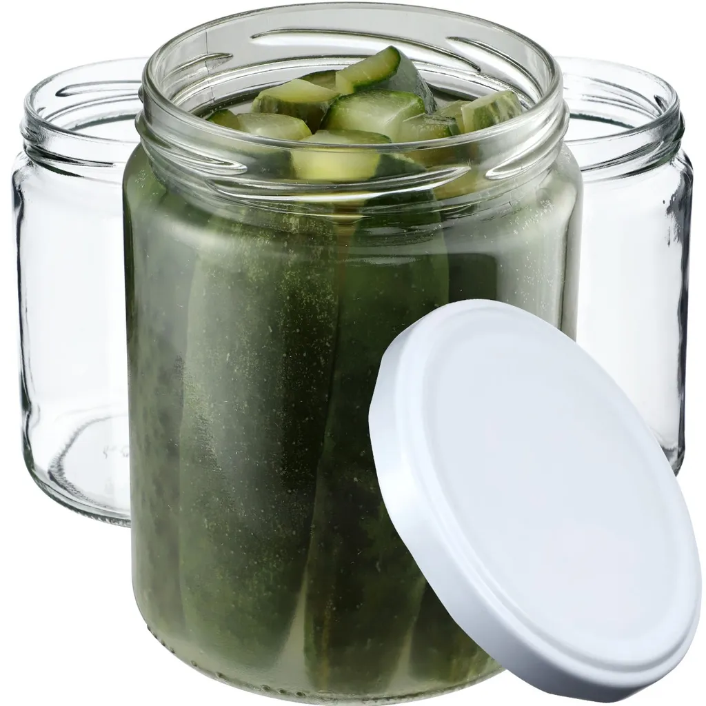 Set 16 Vasetti Vetro KADAX 540 ml - Barattoli Marmellata con Tappo