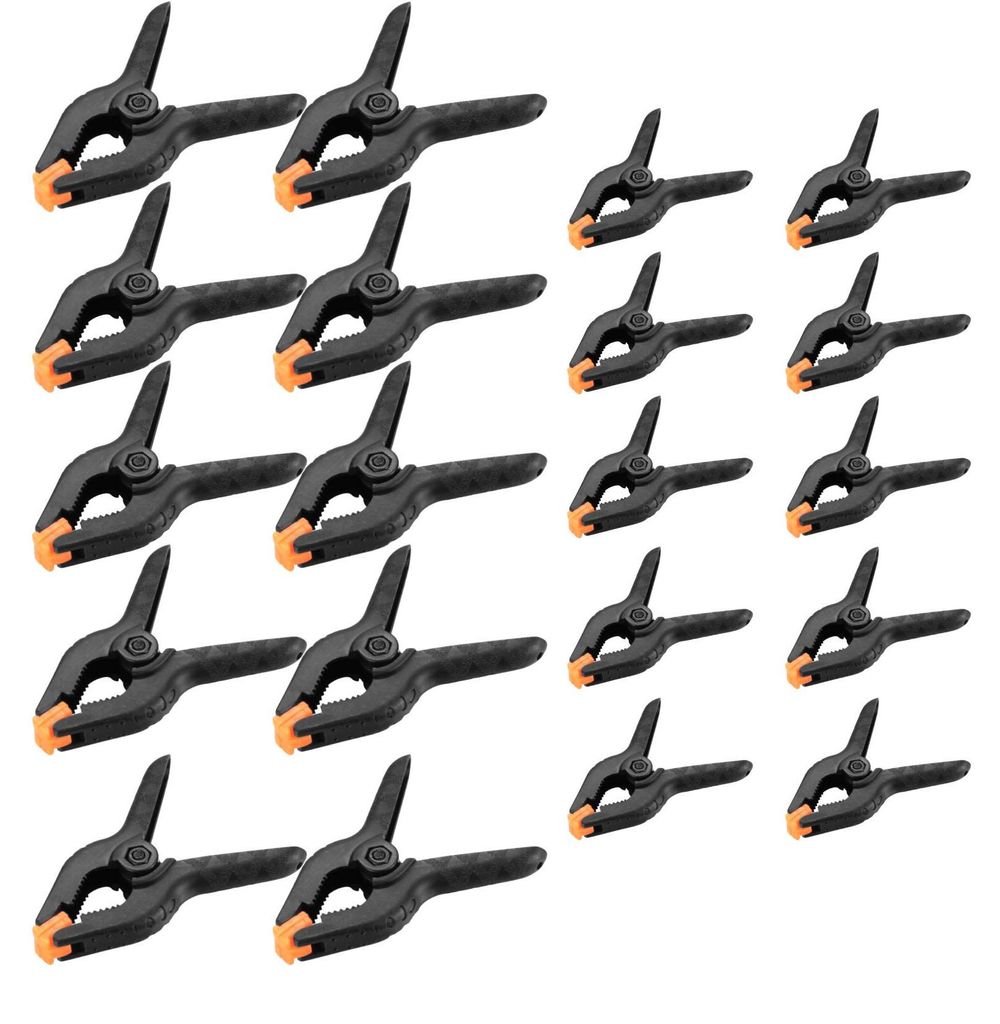 Set mit 20 Klemmen, 5 und 7,5 cm Federklemmen, Schnellverschluss-Schraubklemmen, Metallfederklemmen-Set