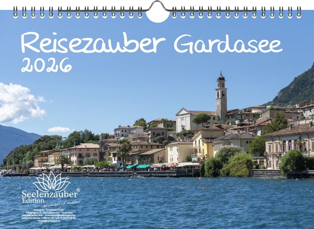 Reisezauber Gardasee DIN A4 Kalender für 2026 Urlaub Mediterran Italien - Seelenzauber