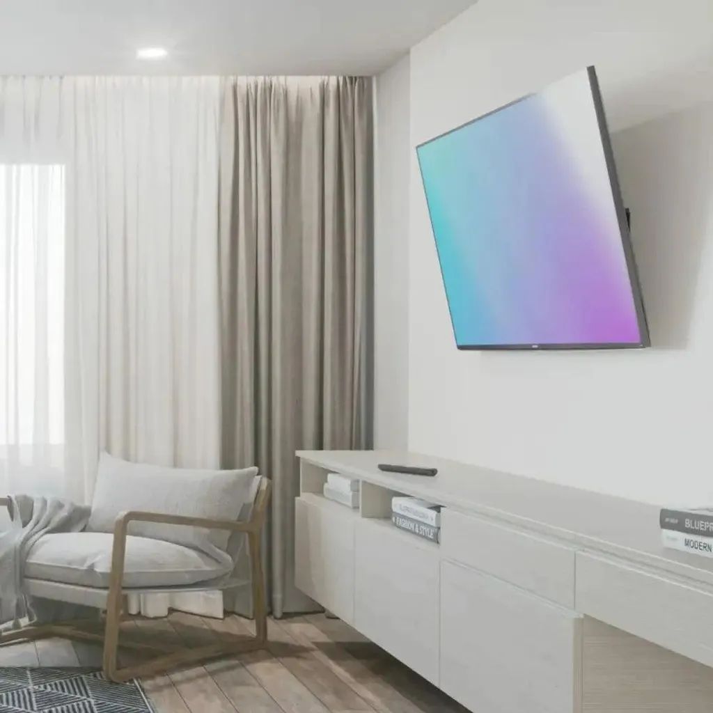 Support mural TV inclinable pour Home Cinéma - Écran 254 cm Max 75 kg